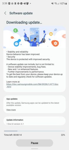 The update page for Samsung's April 2024 security update.