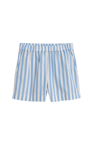 Alex Mill Poolside Shorts In Positano Stripe blue on white background