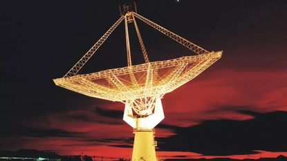 The Giant Metrewave Radio Telescope, located in Pune, India, received the record-breaking signal.