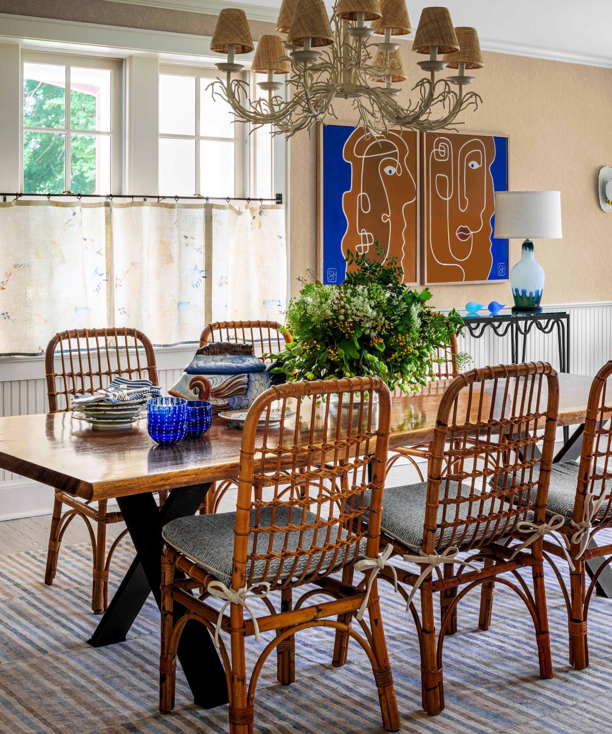 Dining room by Allison Babcock featuring vintage cane chairs, photograph Kris Tamburello