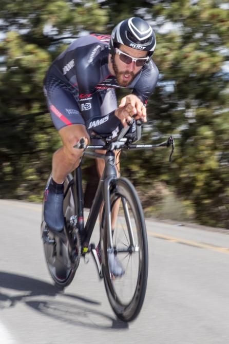 Ben Jacques-Maynes (Jamis-Hagens Berman) stays tucked in over the top of the climb.