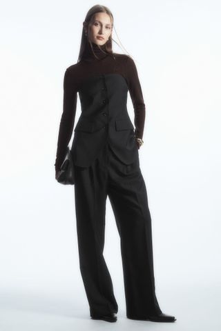 cos, Pleated Wide-Leg Wool Pants