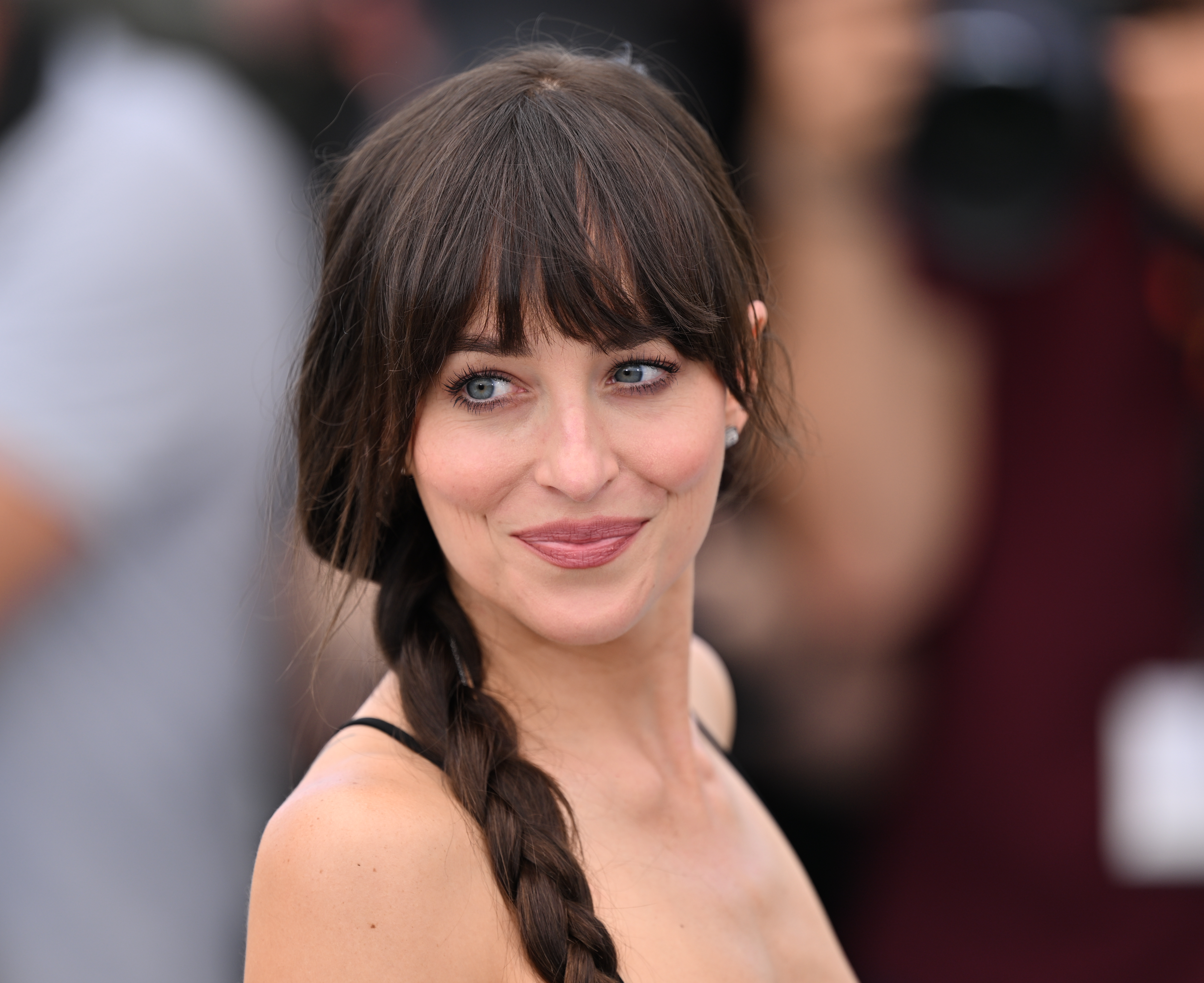 Dakota Johnson wears a black dress to the Cannes Film Festival in May 2025