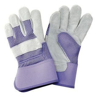 Kent & Stowe Rigger Gloves Heavy Duty Gardening Utility Suede Purple Medium