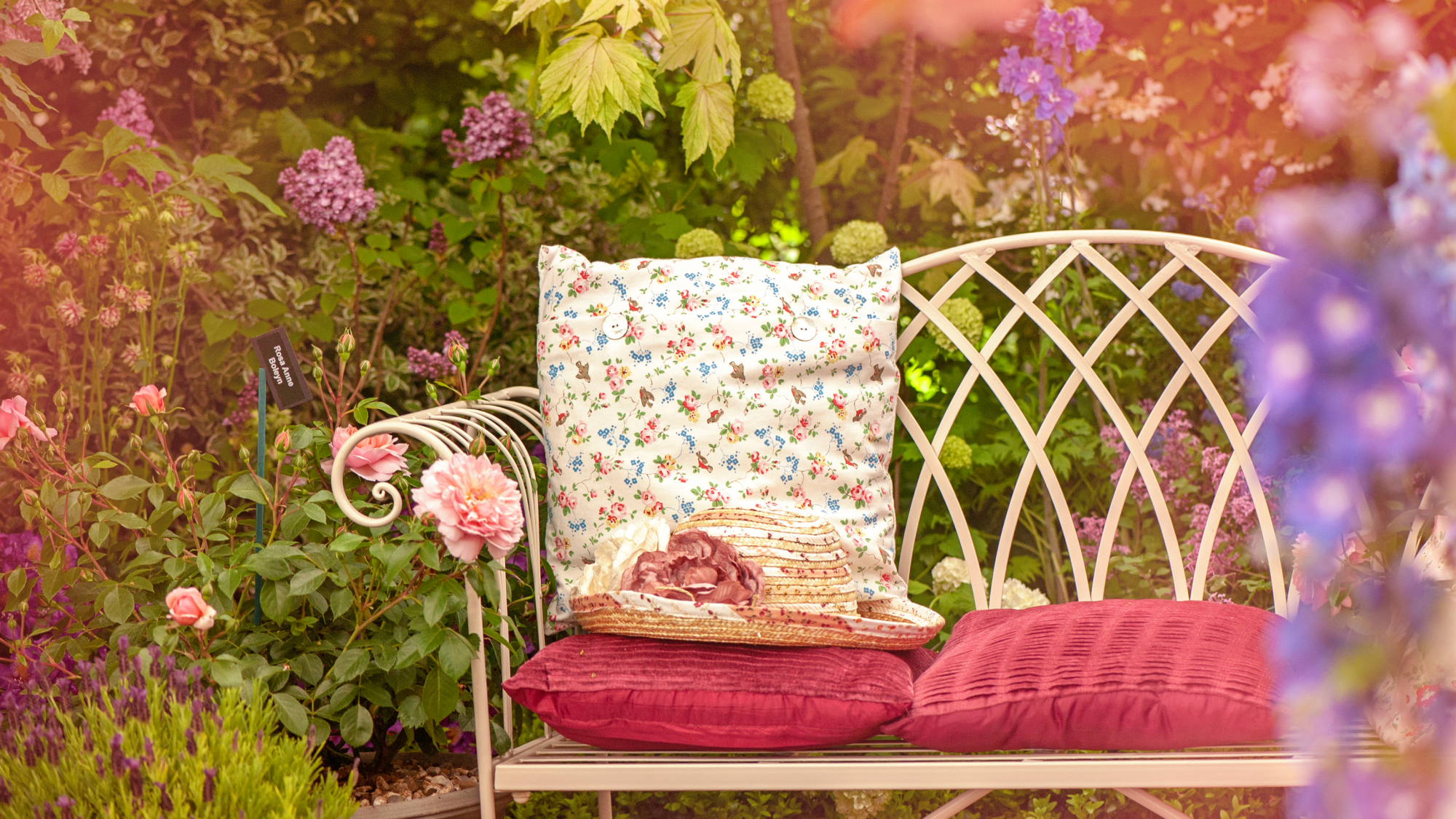 vintage bench in a garden
