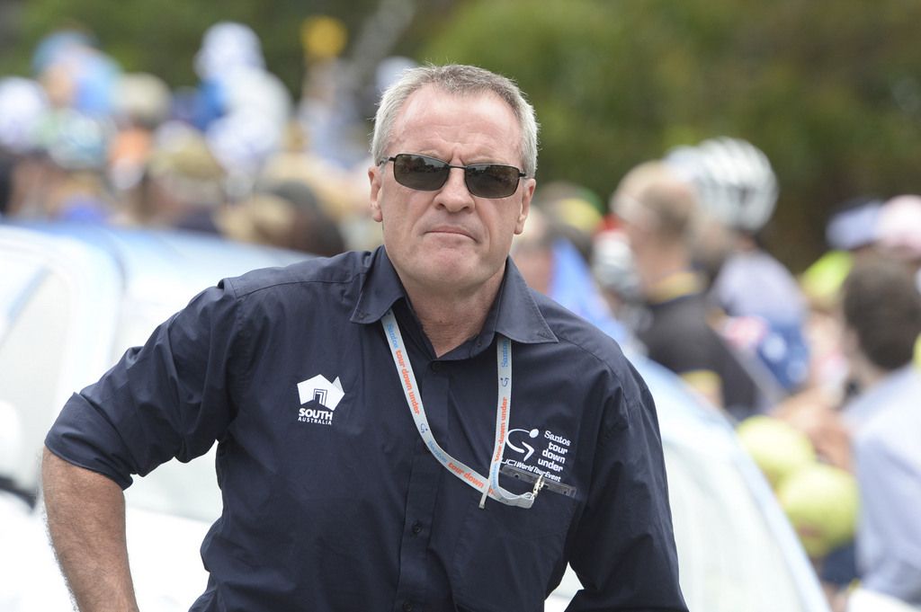 Tour Down Under race director Mike Turtur is a regular presence at the race stages