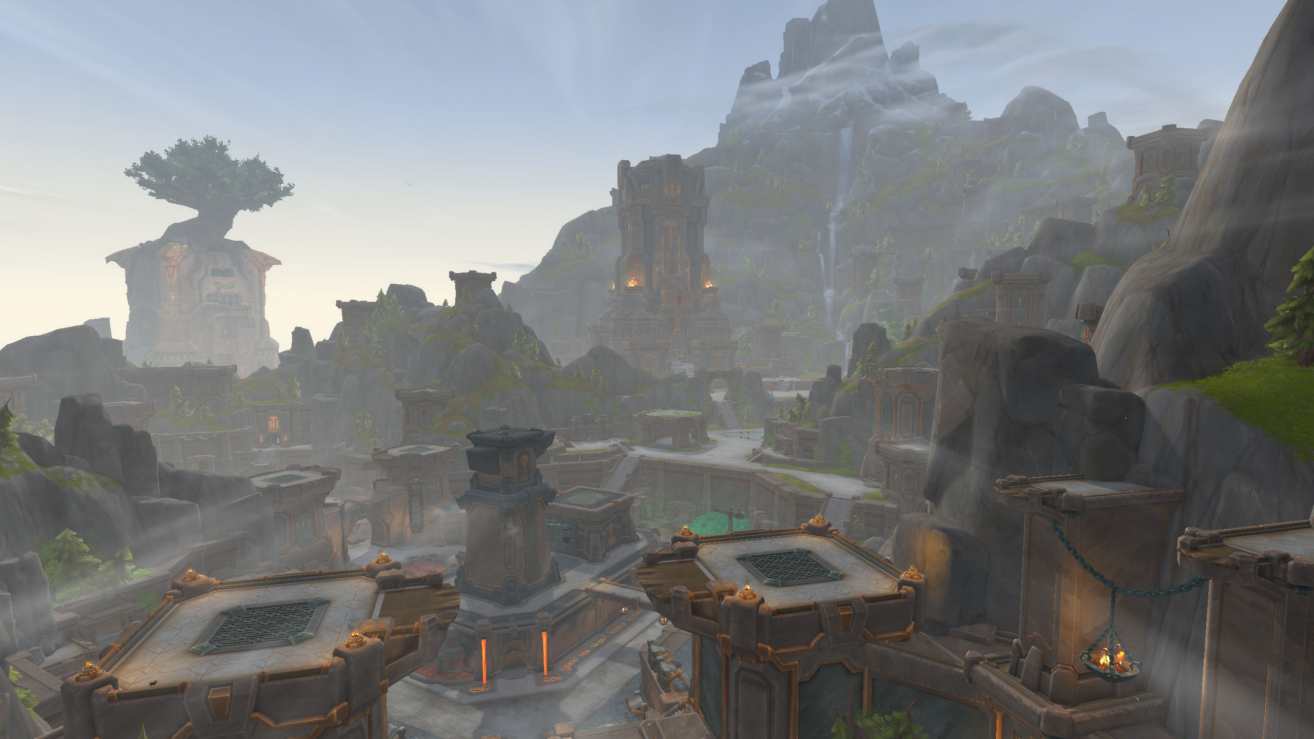An overview image of the Isle of Dorn's new capital city in World of Warcraft: The War Within.