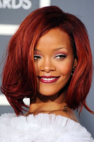 Rihanna with red hair: cherry hair