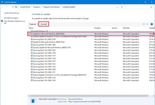 Uninstall buggy update to mitigate Wi-Fi or Ethernet problems