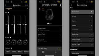 Edifier Stax Spirit S5 app three screenshots