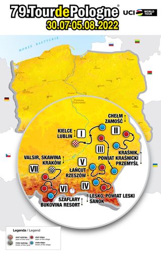 Tour de Pologne 2022 map