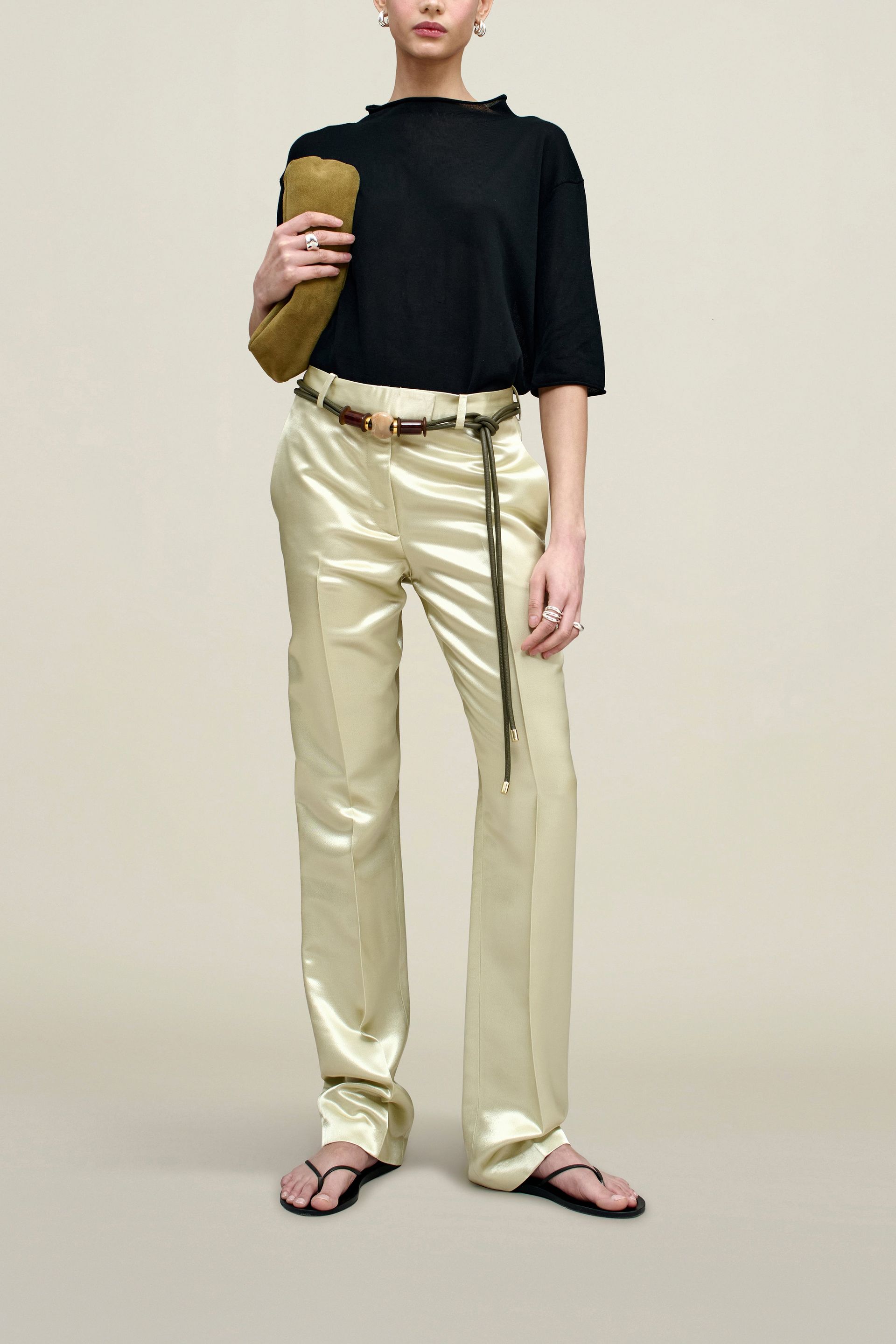 Charlie Long Trouser in Liquid Twill