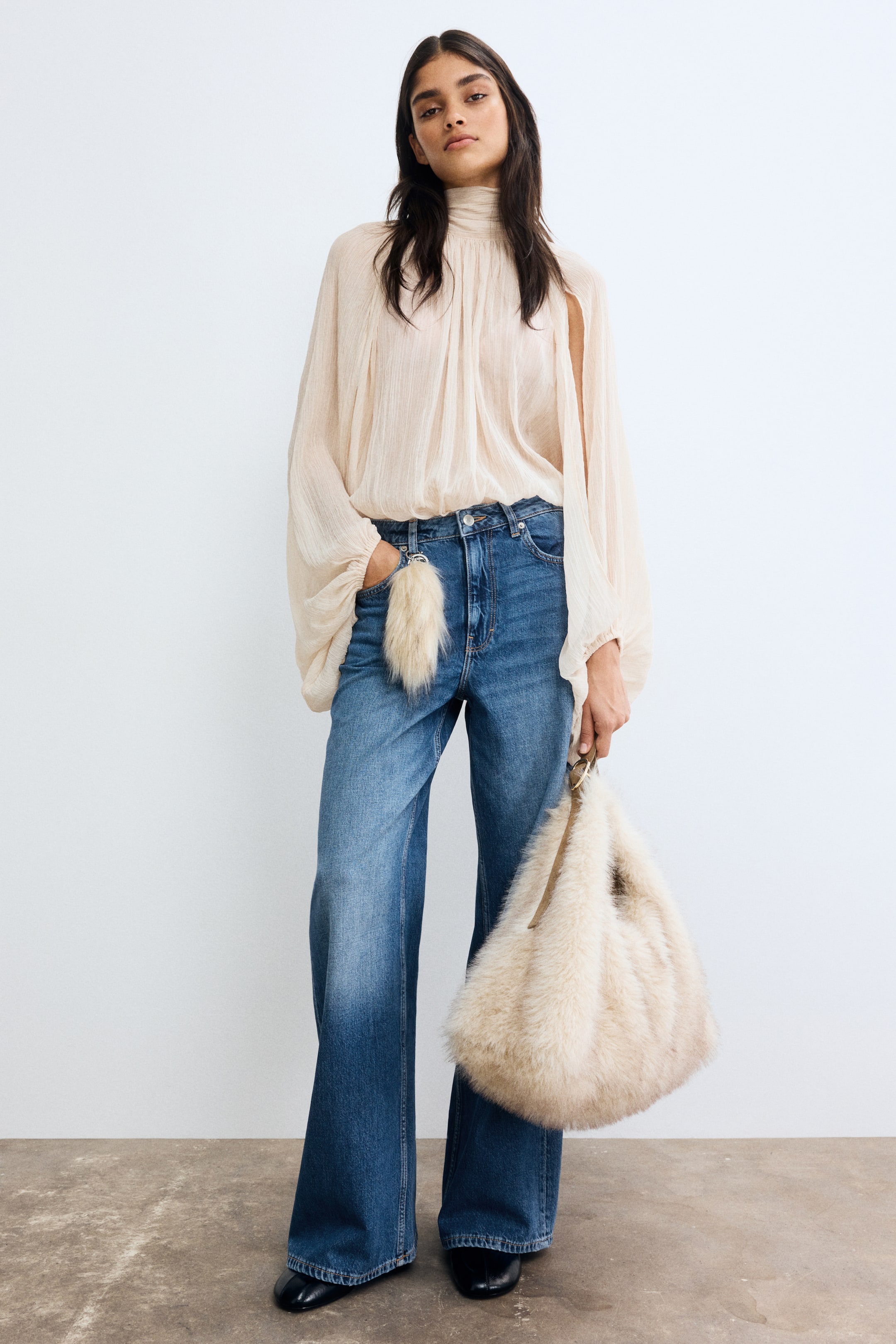 Wide-Leg Ultra High Jeans - Dark Denim Blue