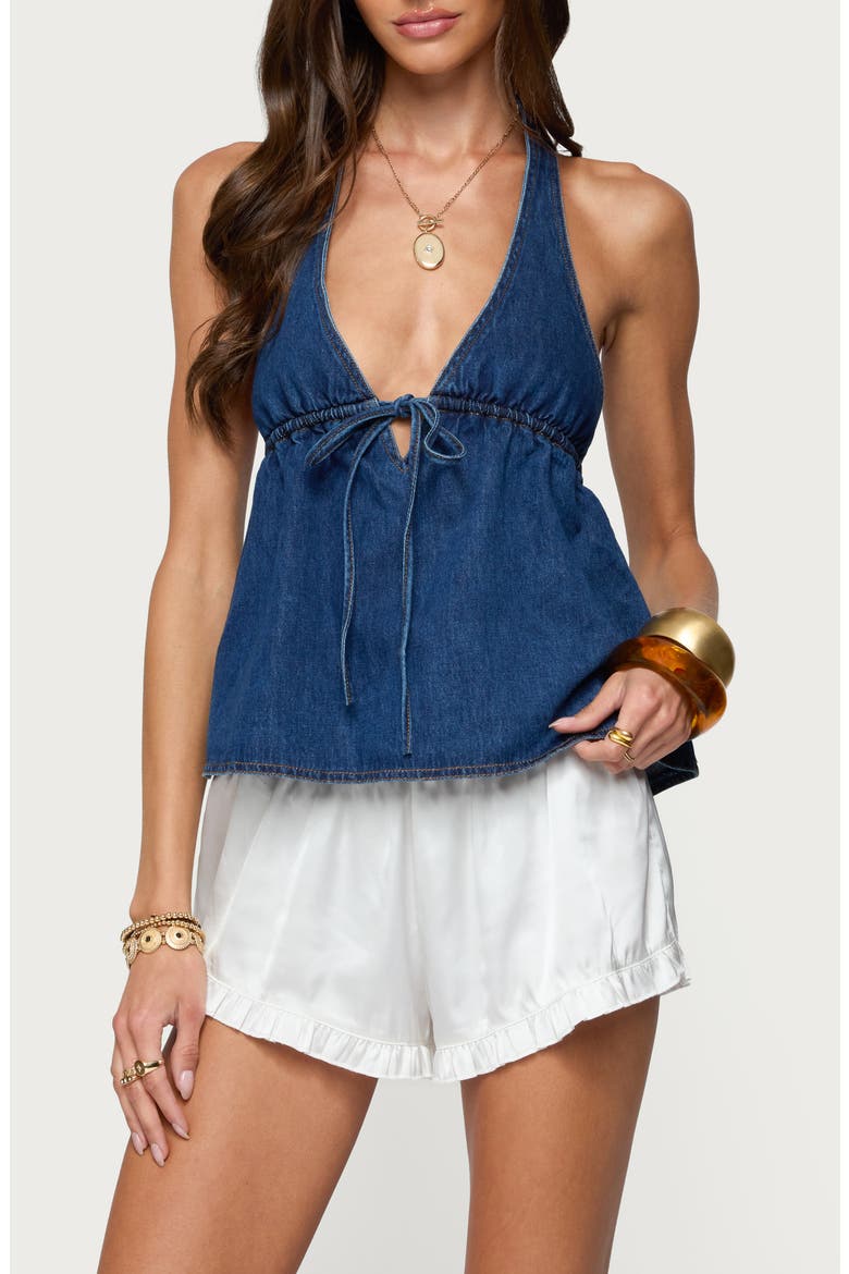 Safia Denim Halter Top