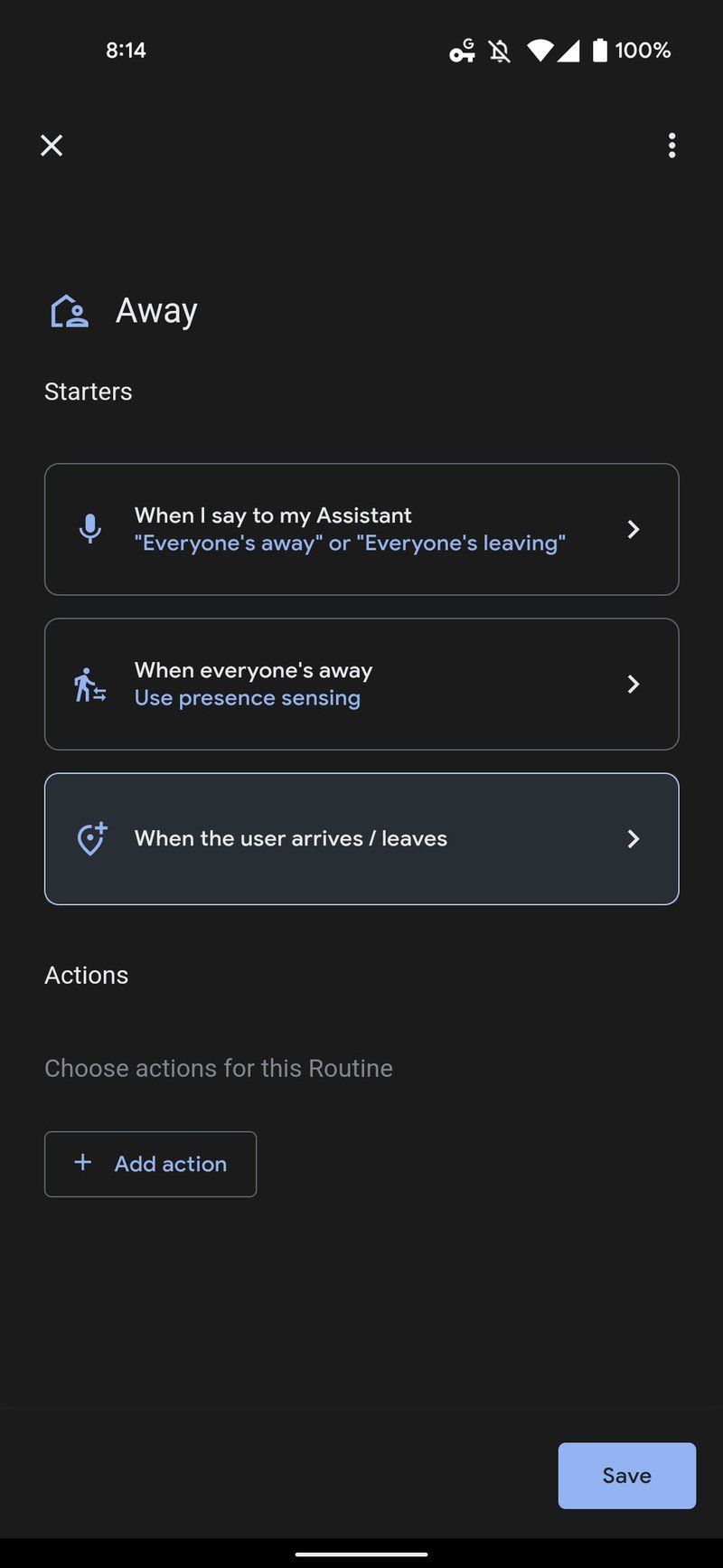 Google Home Location Trigger