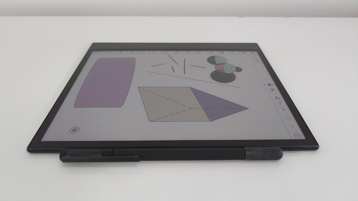 The Onyx Boox Note Air 5C on a white desk