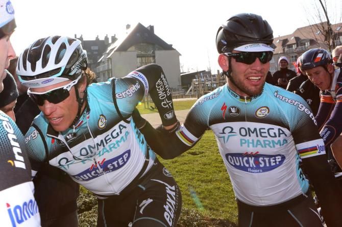 Omega Pharma-QuickStep teammates Sylvain Chavanel and Mark Cavendish