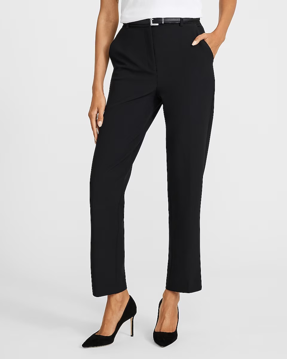 Express, Editor Studio Stretch Twill Super High Waist Straight Ankle Pant