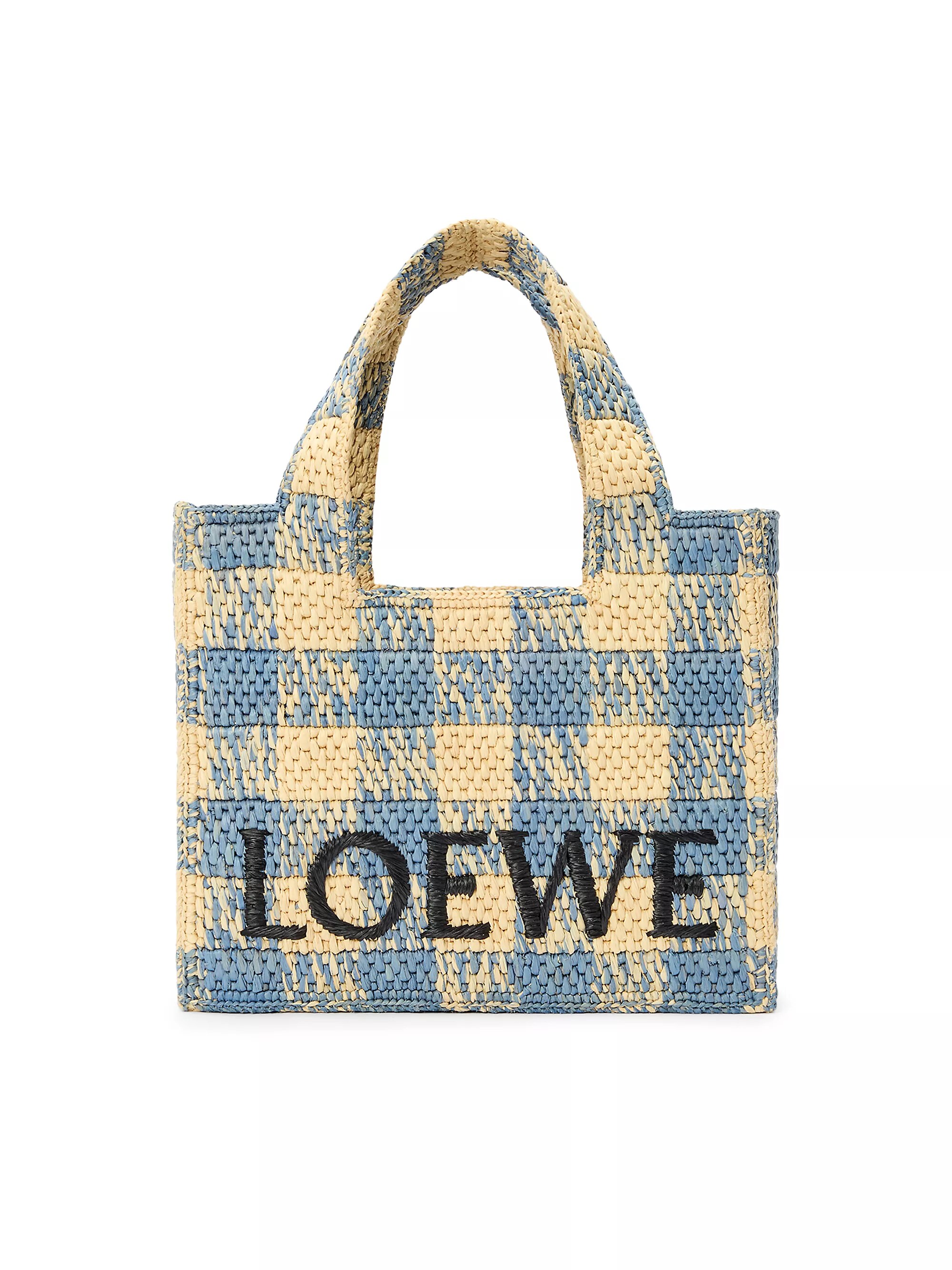 Loewe X Paula's Ibiza Font Gingham Tote Bag