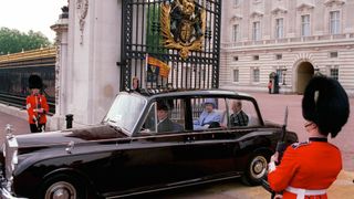 The Queen and Prince Philip leaving Buckingham Palace