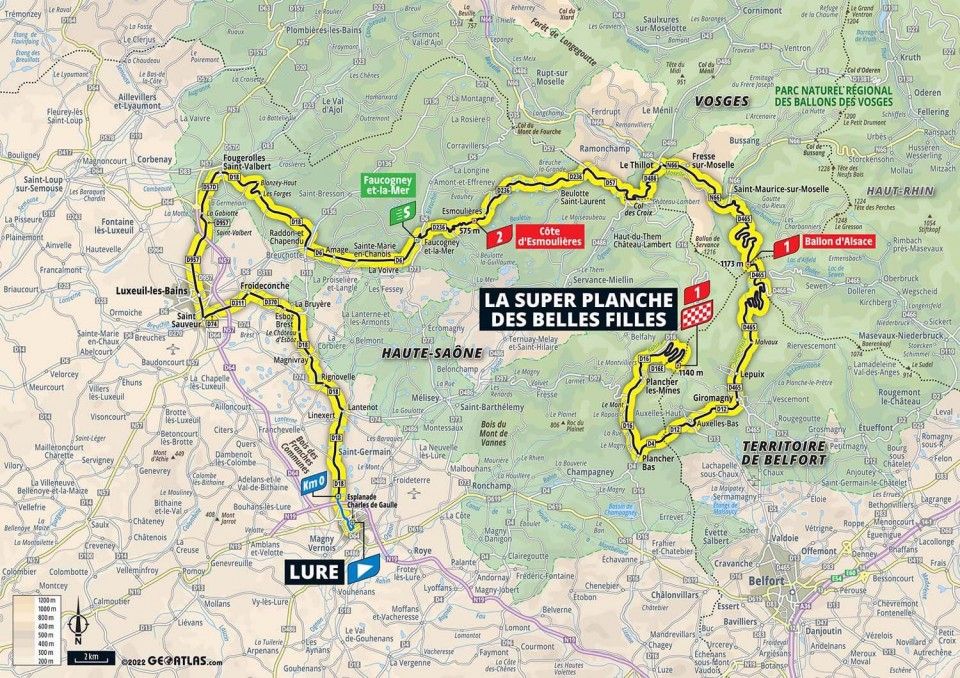 2022 Tour de France Femmes route maps and profiles