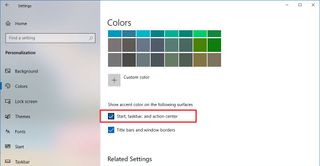 Enable accent color on Windows 10