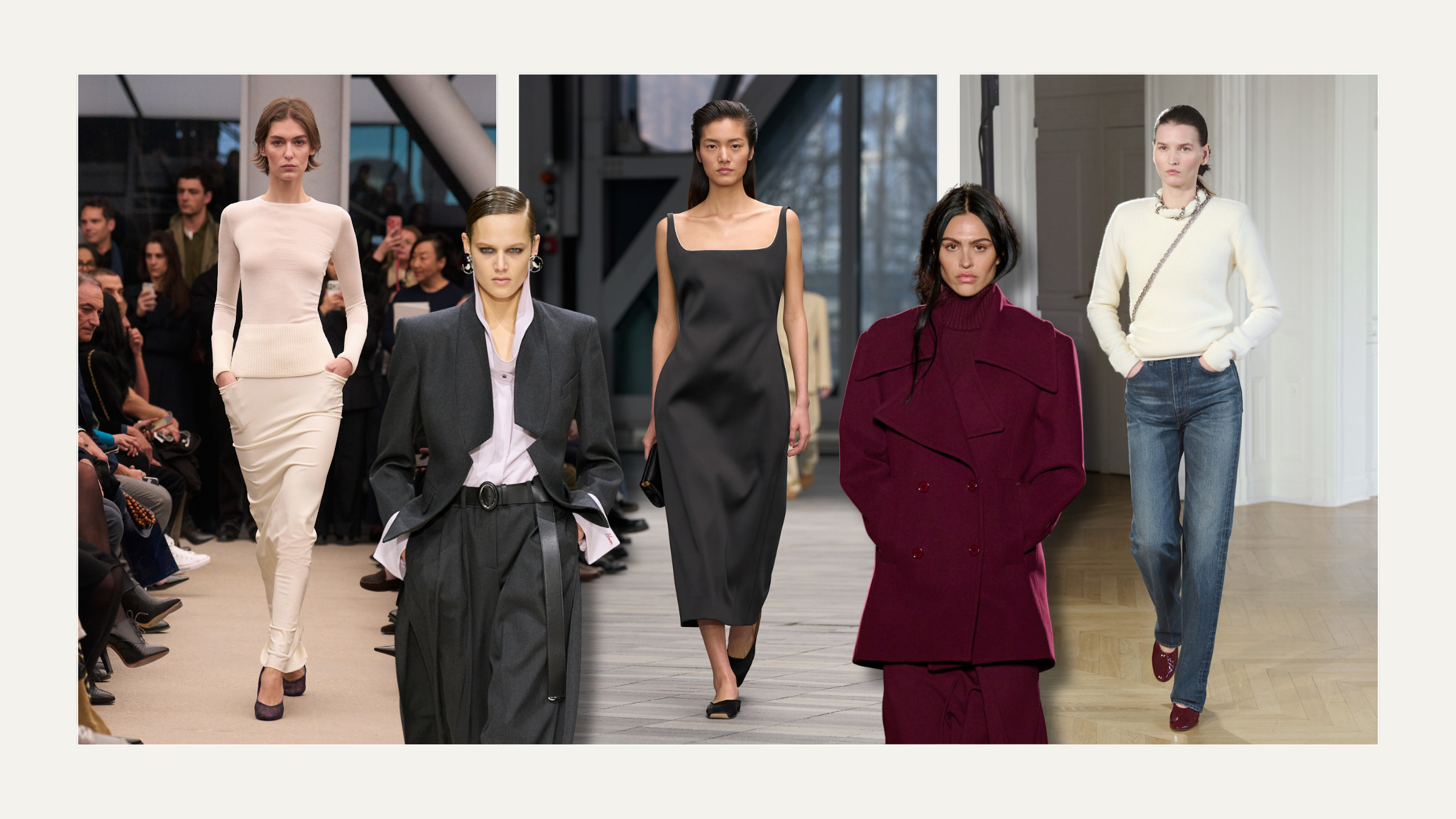 Minimalist autumn 2026 runway looks.