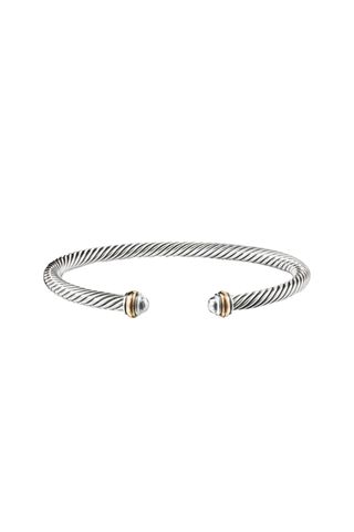 David Yurman Classic Cable Bracelet Sterling Silver with 18K Yellow Gold, 4mm