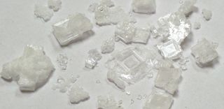 Table salt crystals