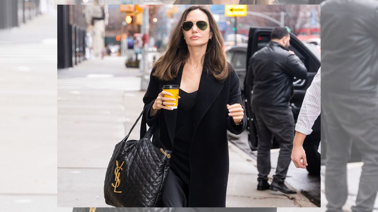 Saint Laurent Icare Tote seen on Angelina Jolie