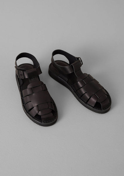 Fracap Leather Sandals | Black