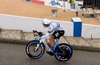 European champion Stefan Bissegger out on the course during the Volta ao Algarve closing time trial