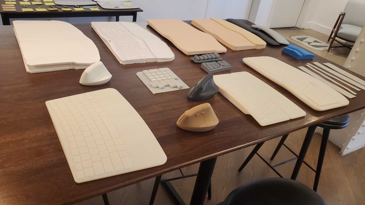 many keyboards on desk