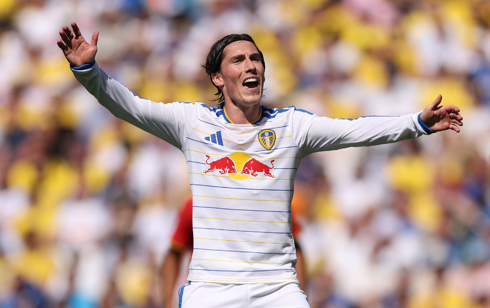 Harry Wilson of Leeds United reacts during the during the pre-season friendly match between Leeds United and RB Leipzig at Elland Road on August 08, 2026 in Leeds, England.
