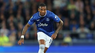 Ashley Young of Everton chases the ball ahead of the Leicester City vs Everton live stream