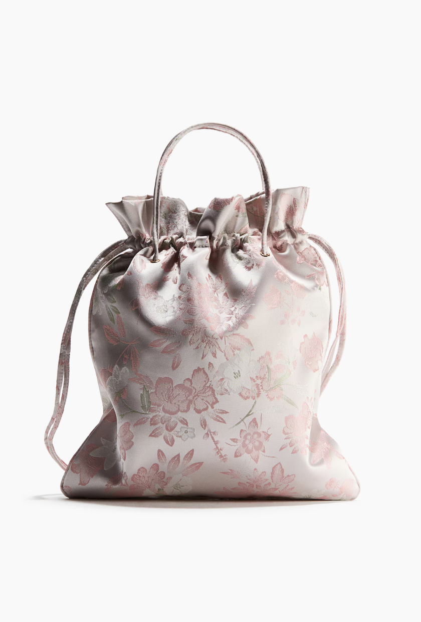 An image of a satin bag from H&amp;amp;M.
