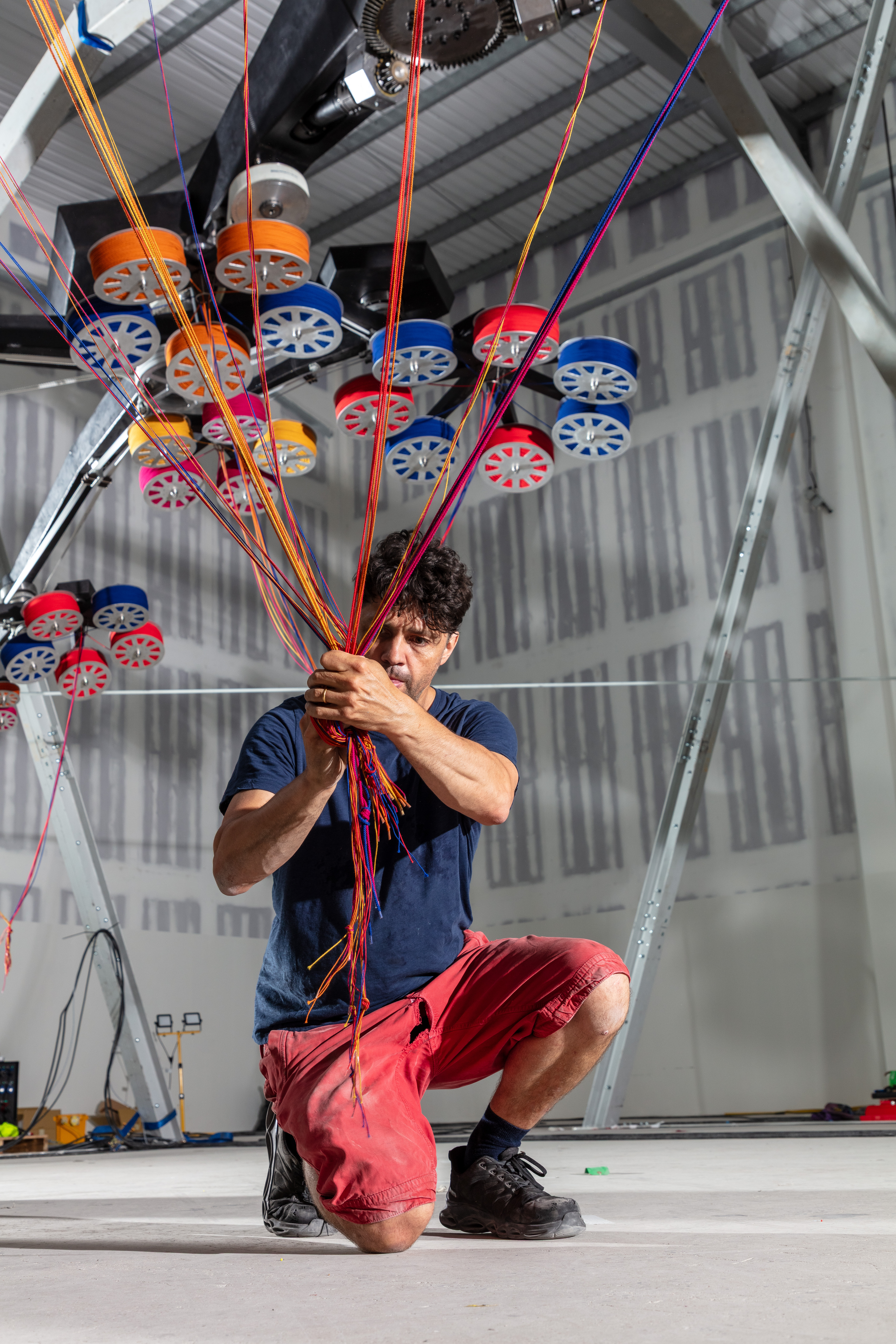 man holding ropes