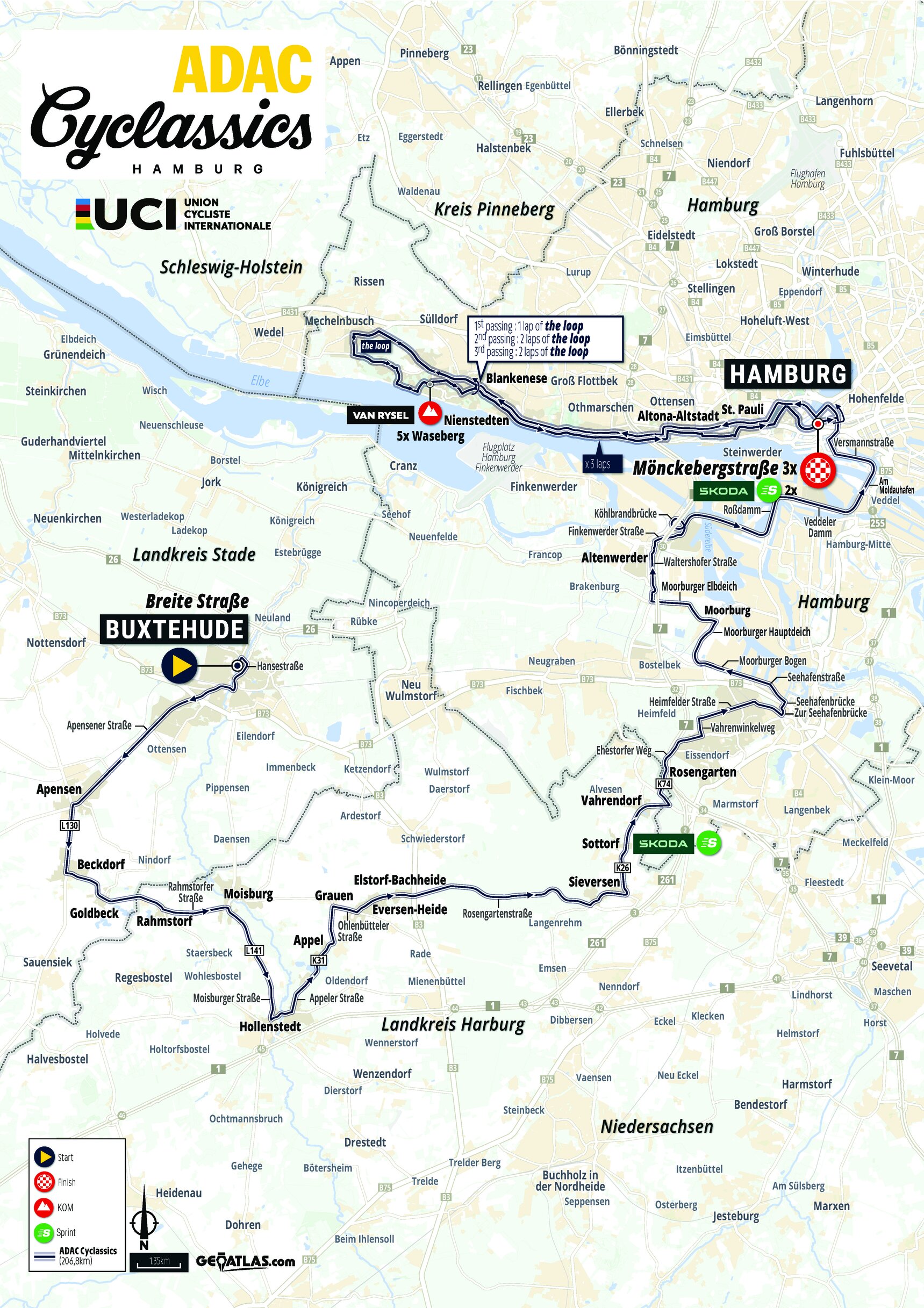 ADAC Hamburg Cyclassics 2025 route