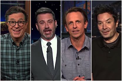 Late night hosts mock Trump