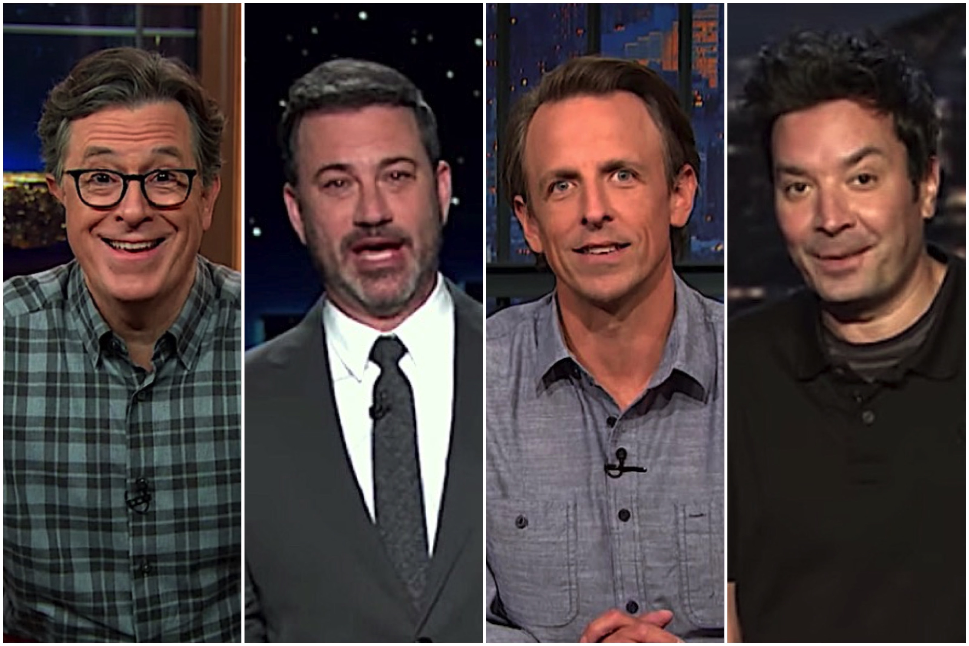 Late night hosts mock Trump