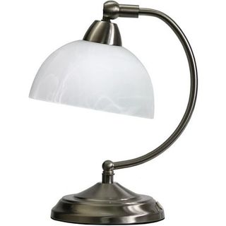 Elegant Designs Mini Modern Bankers Desk Lamp With Touch Dimmer Control Base Brushed Nickel