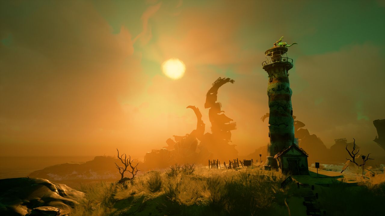 An image from the video game Keeper showing a Lighthouse
