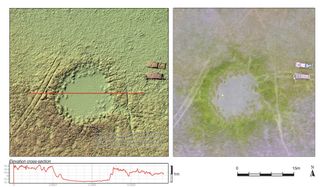 An elevation map of a pond