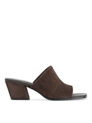 Mid-Heel Suede Sandals