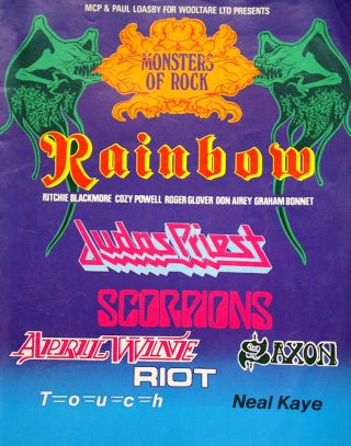 The programme for the very first Monsters Of Rock festival in 1980