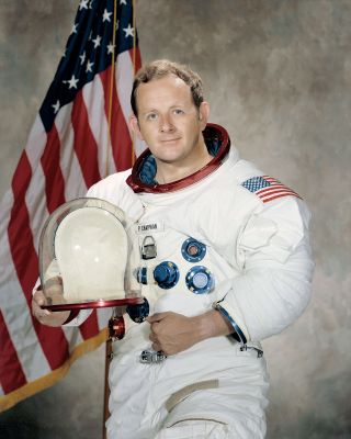 Official 1971 portrait of NASA astronaut Philip Chapman.
