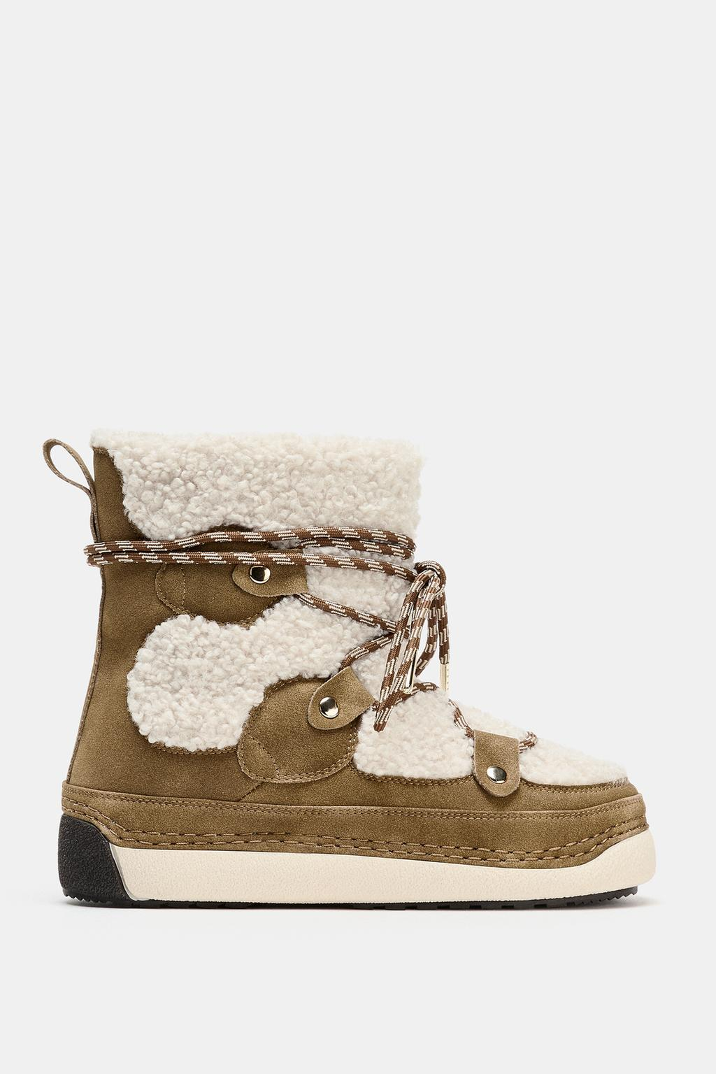 ZARA, Contrasting Ankle Boots Ski Collection