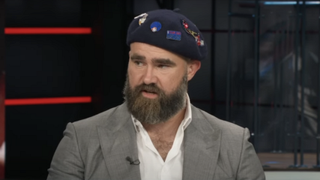 Jason Kelce wearing his beret on ESPN&#039;s NFL Countdown