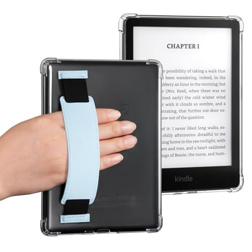 Soft TPU transparent cover with blue hand strap