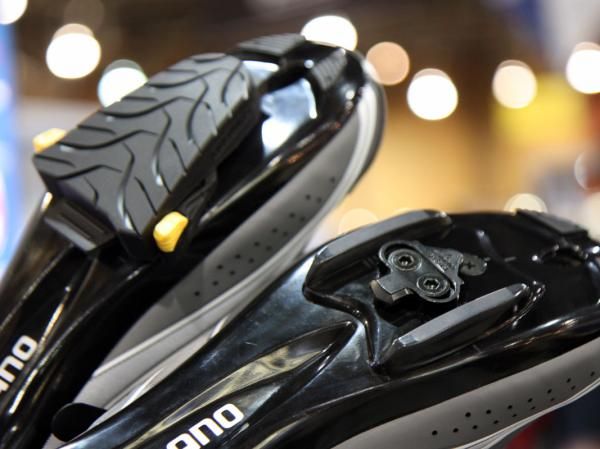 Shimano offers pontoon adapters for road shoe wearers that want to run two-bolt cleats as well as cleat covers for its popular SPD-SL platform.